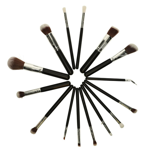 Set of 15 Professional Synthetic Makeup Brushes - Flawless Glow